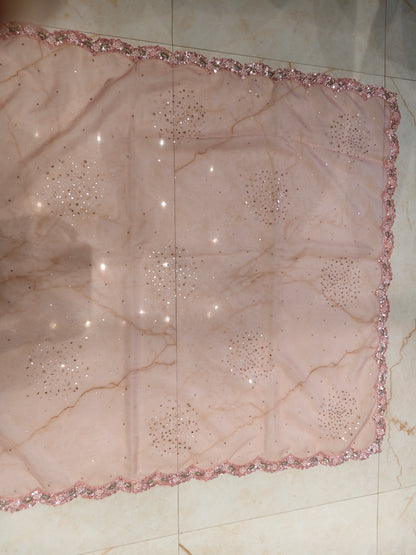 Peach Organza Saree