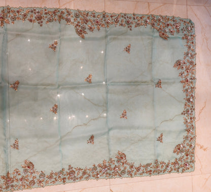 Sea Green Organza Saree