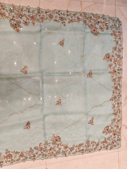 Sea Green Organza Saree