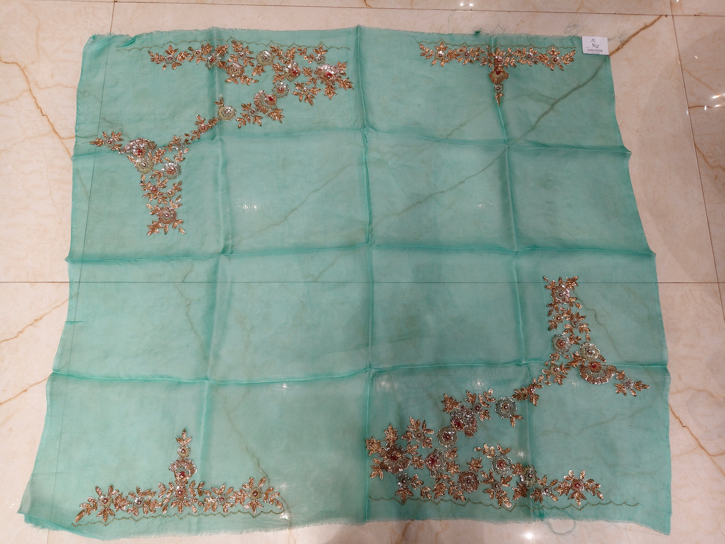 Sea Green Organza Saree