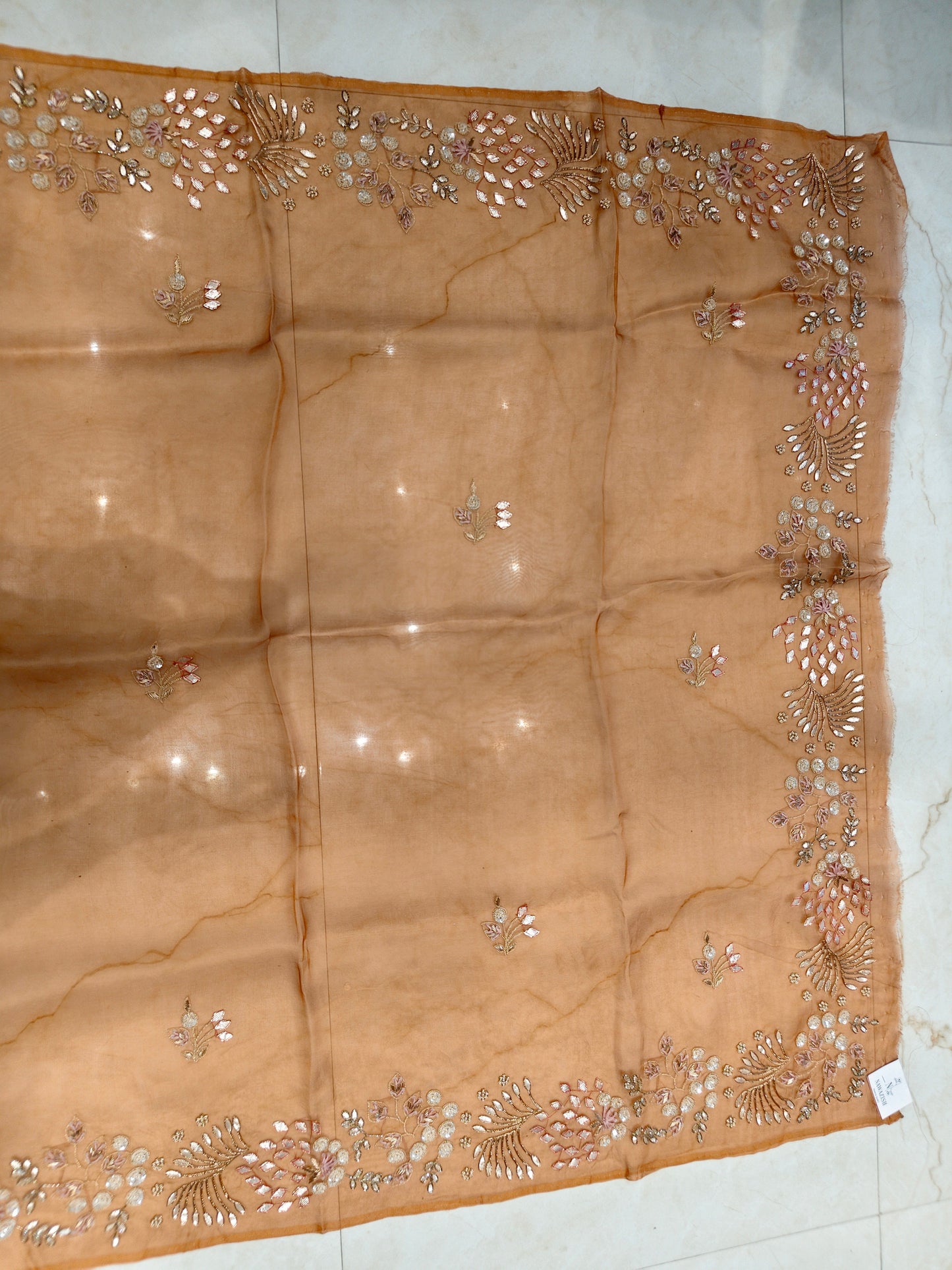 Rust Organza Saree