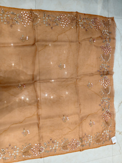 Rust Organza Saree