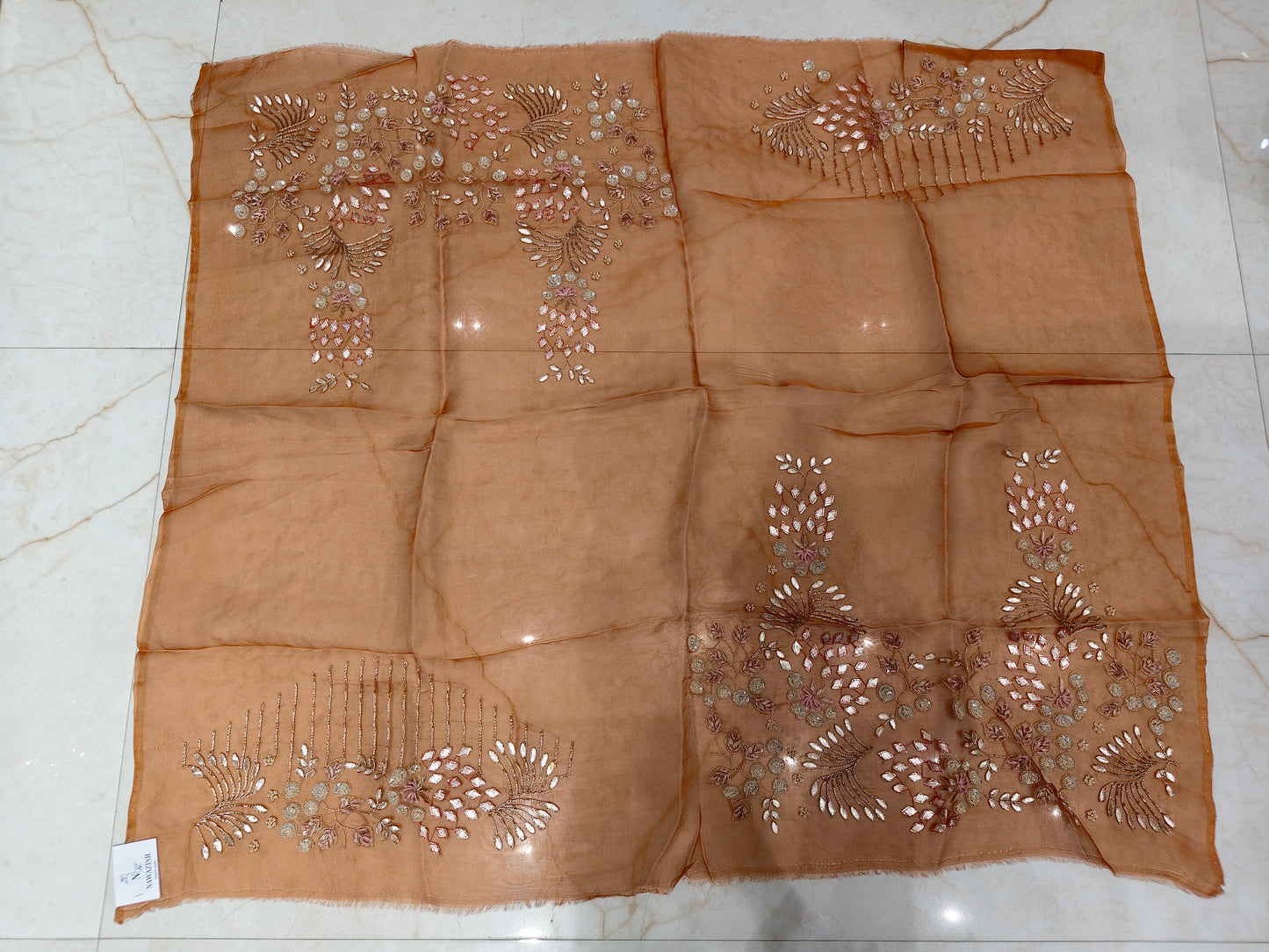 Rust Organza Saree