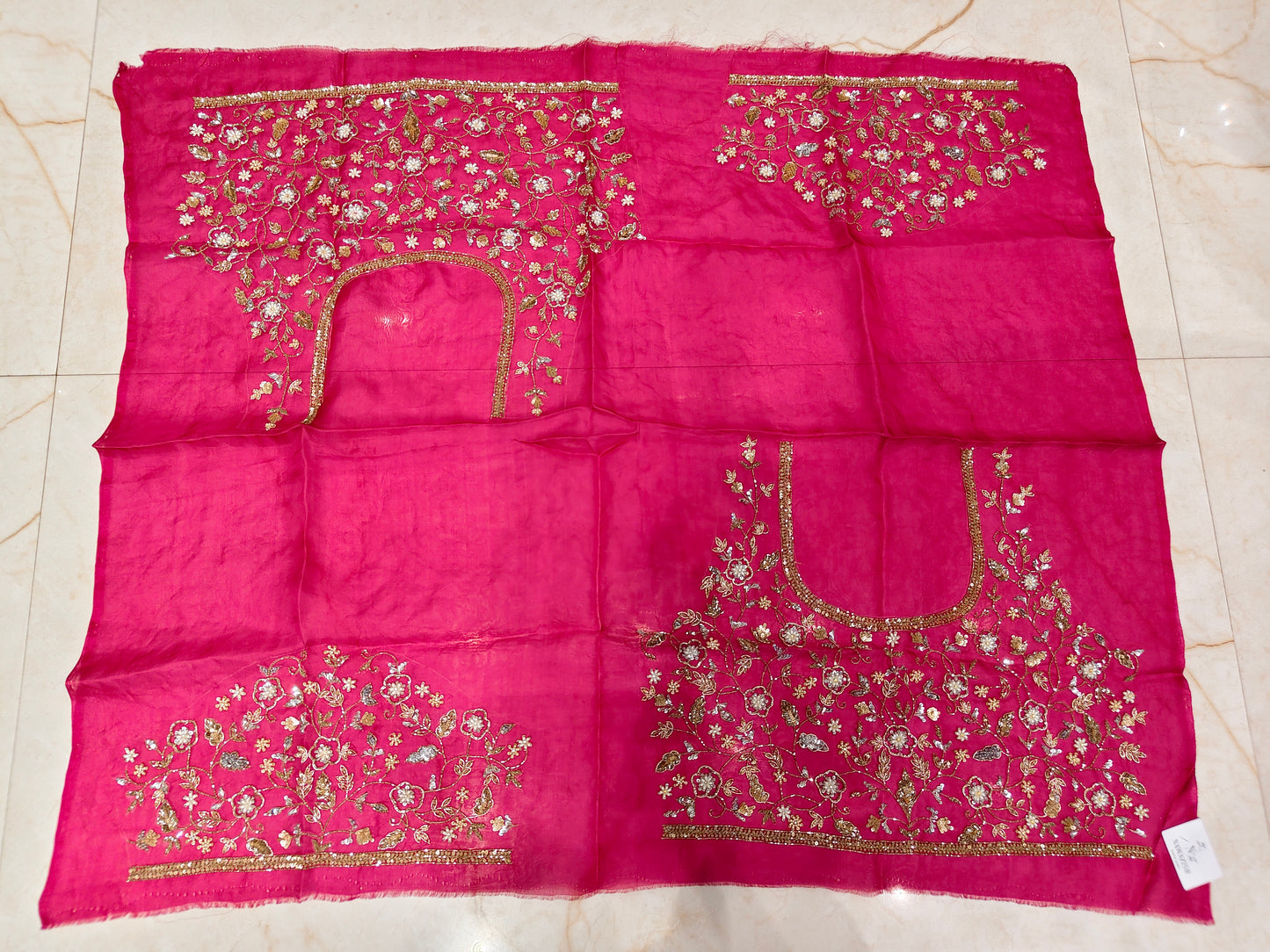 Rani Pink Organza Saree