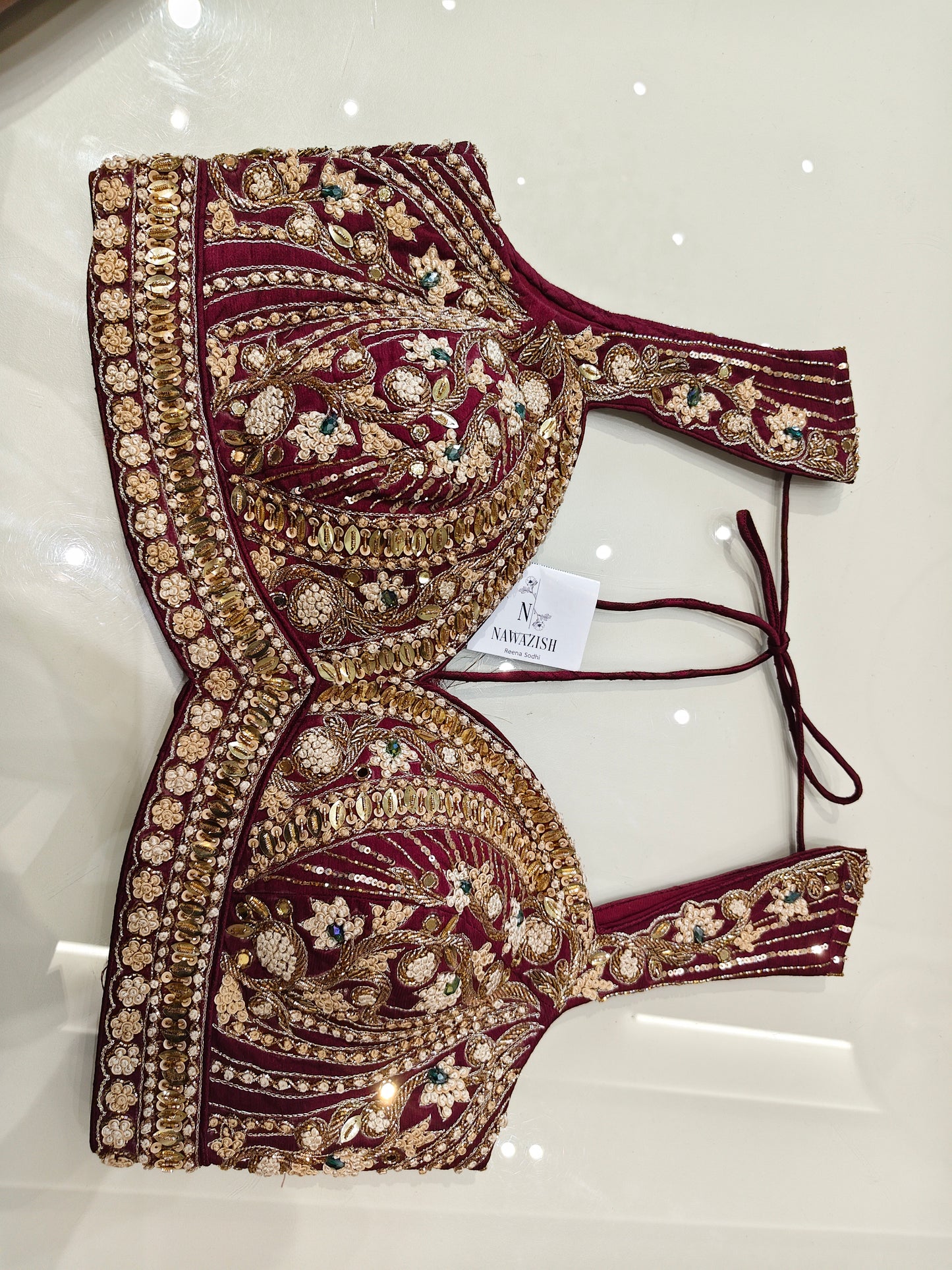 Maroon Tussar Silk Saree