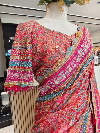 Multicolour Georgette Saree