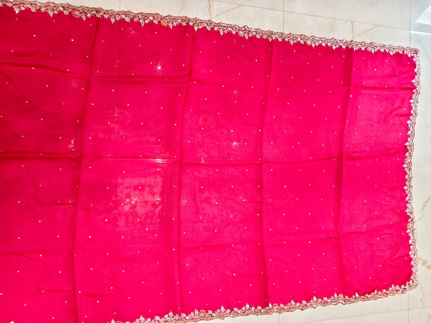 Rani Pink Organza Saree