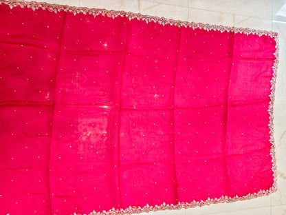 Rani Pink Organza Saree