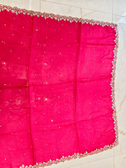 Rani Pink Organza Saree