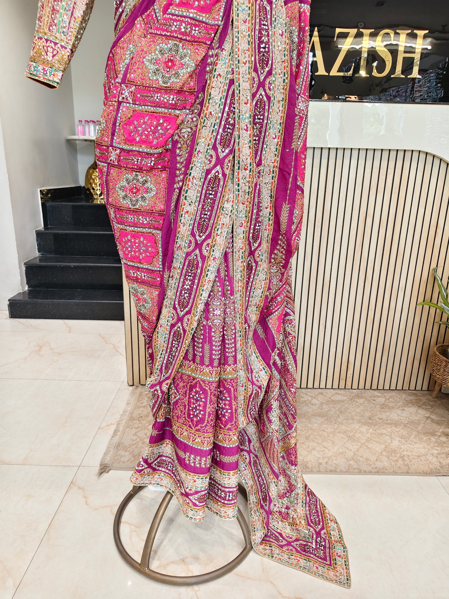 Purple Georgette Saree