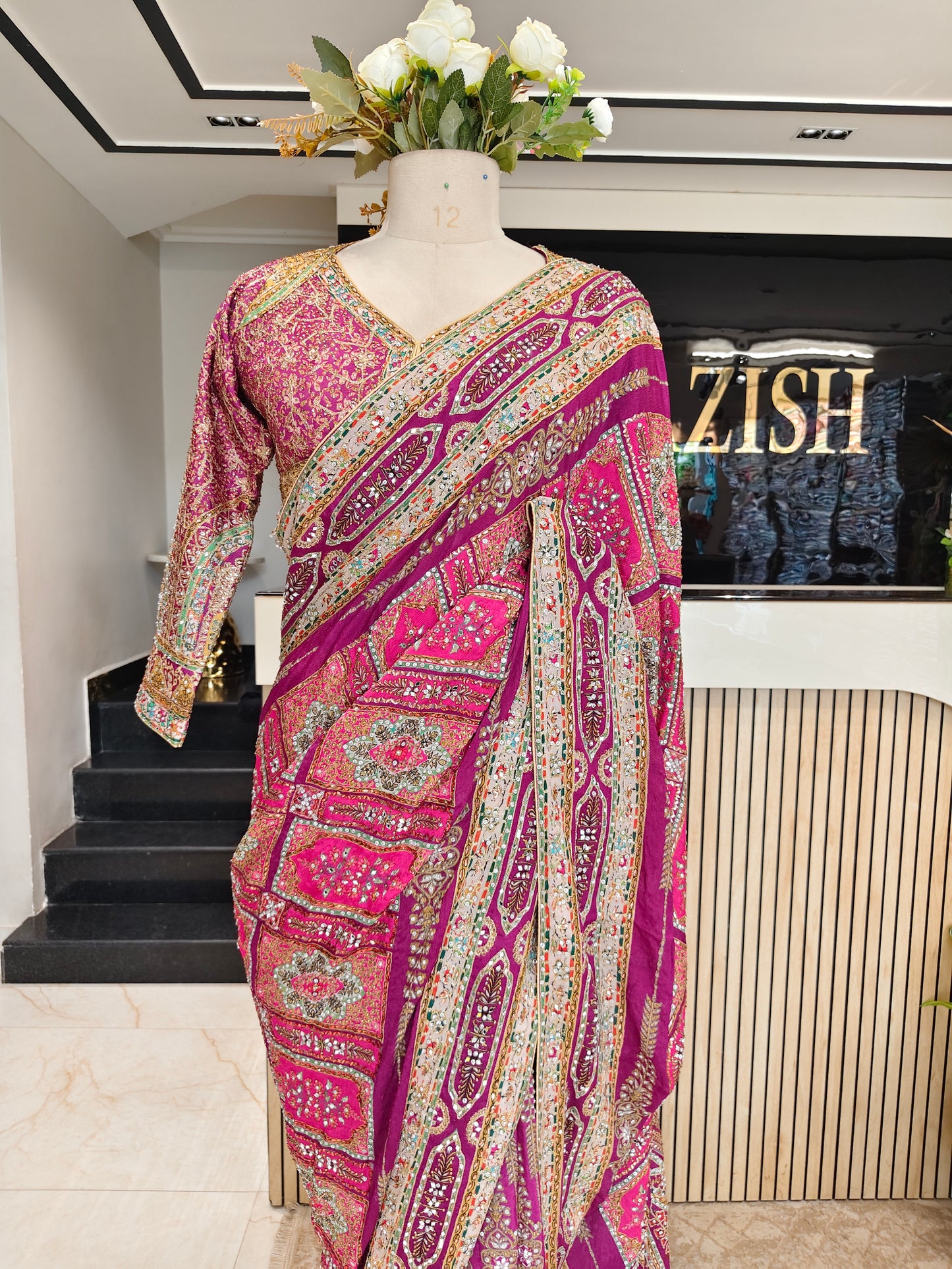 Purple Georgette Saree