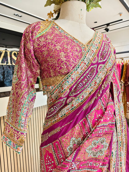 Purple Georgette Saree