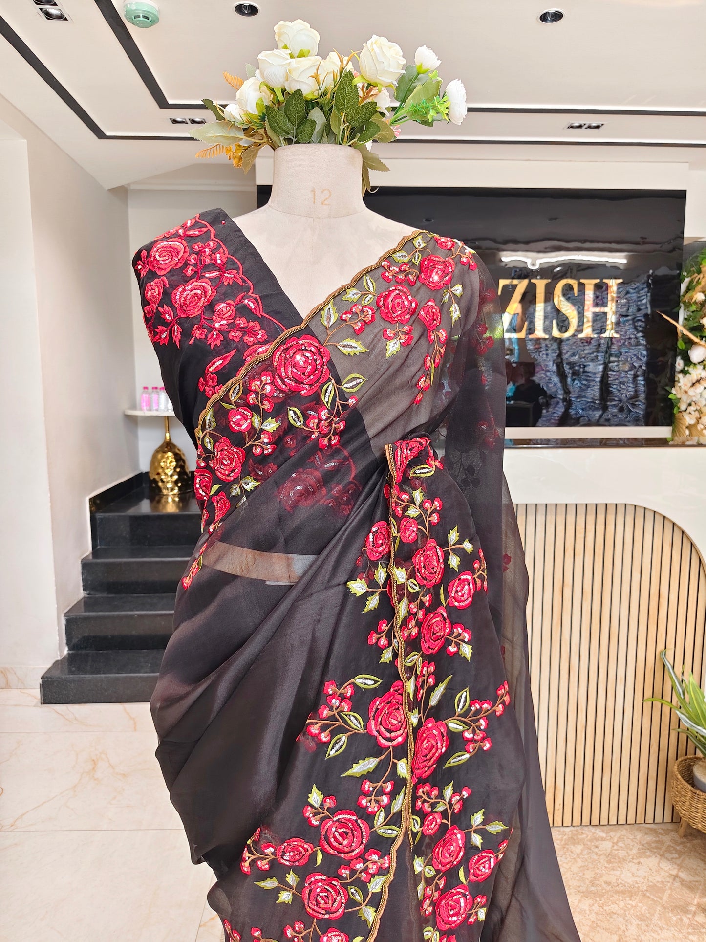 Black Organza Saree
