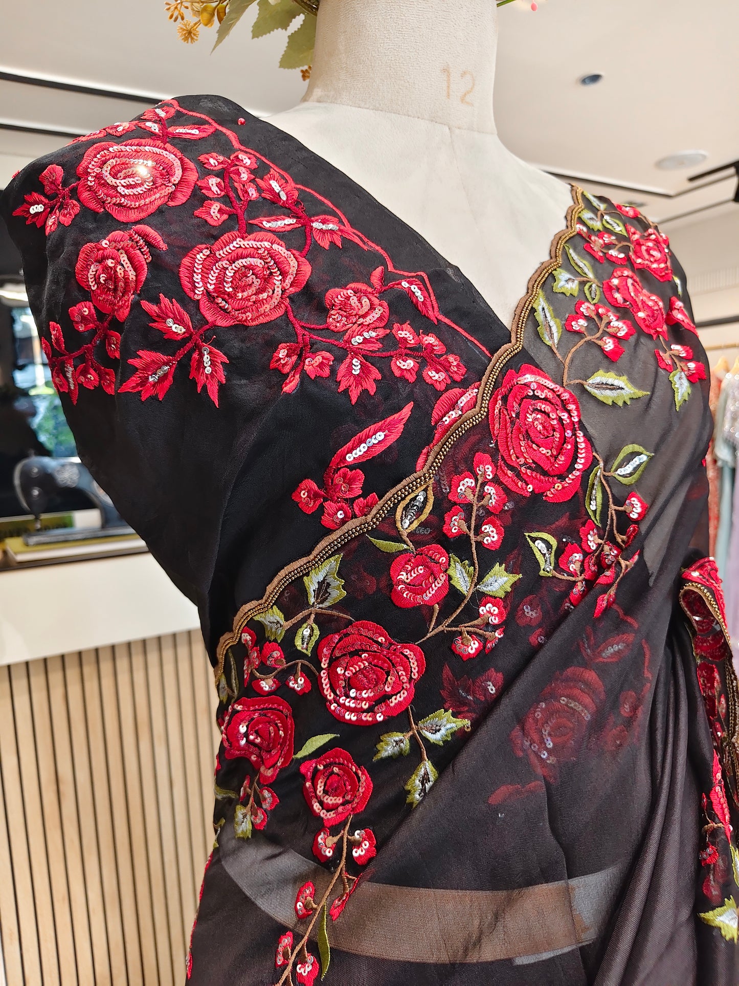 Black Organza Saree