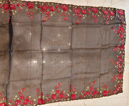 Black Organza Saree