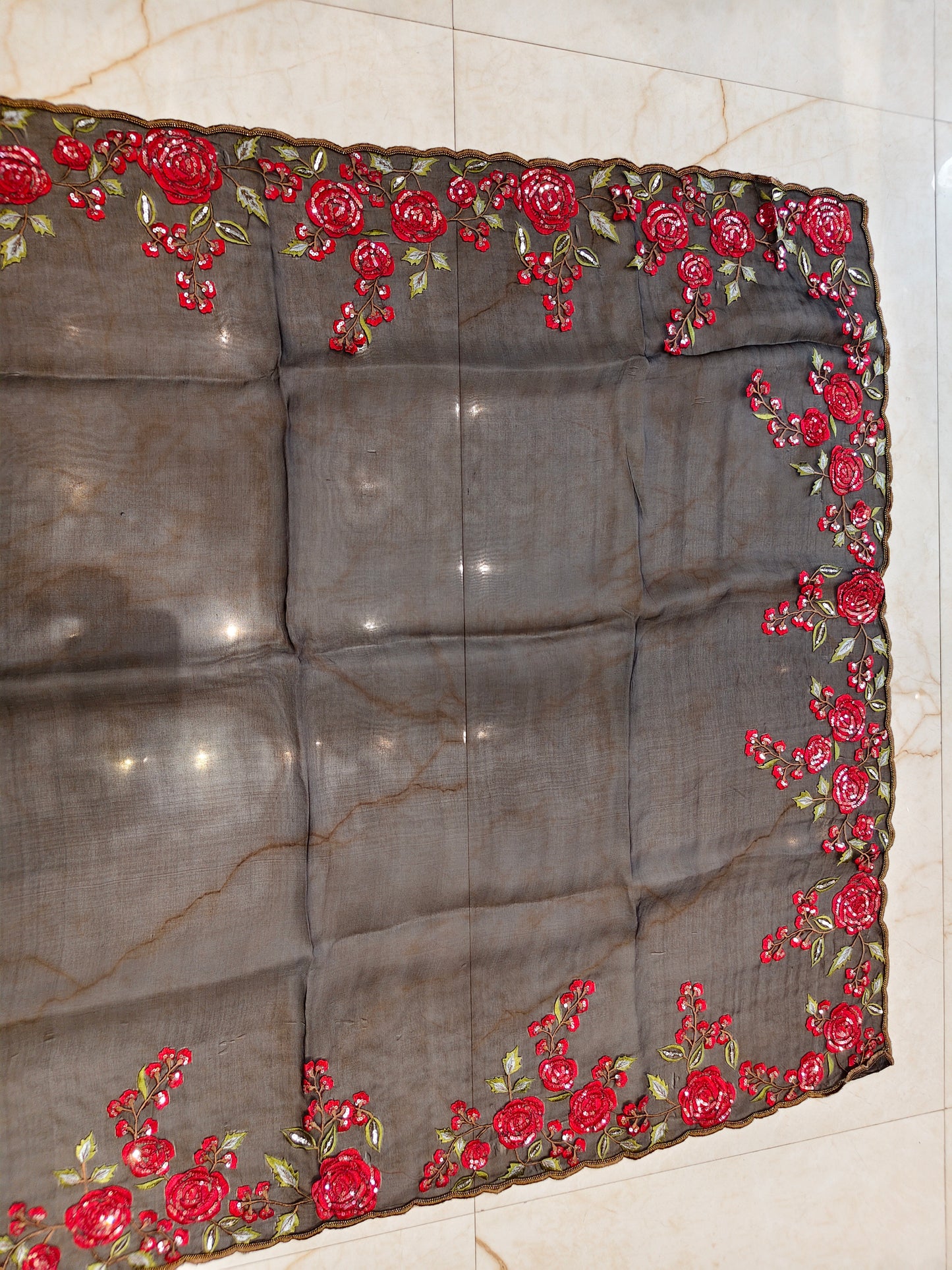 Black Organza Saree