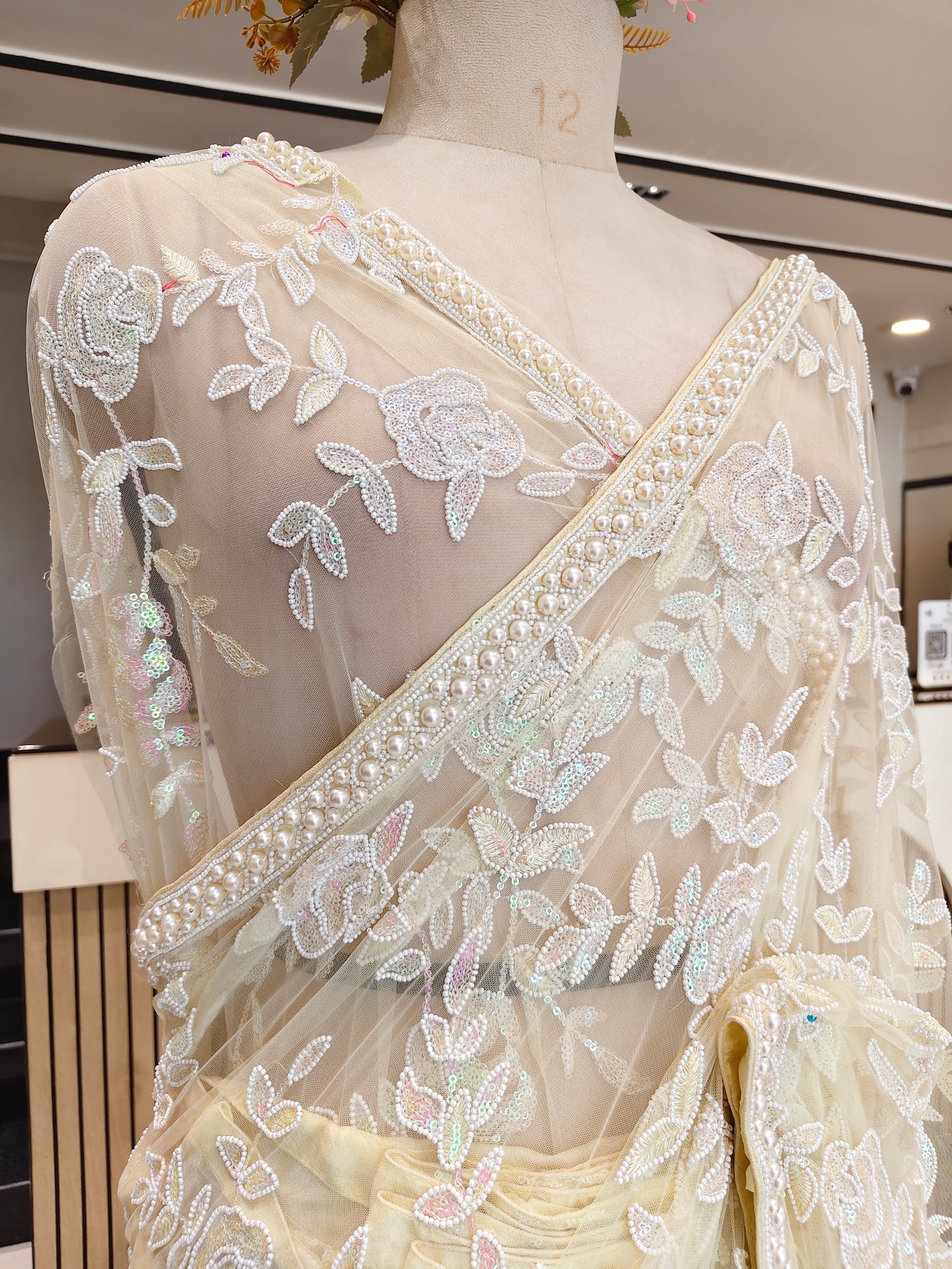 Lemon Net Saree