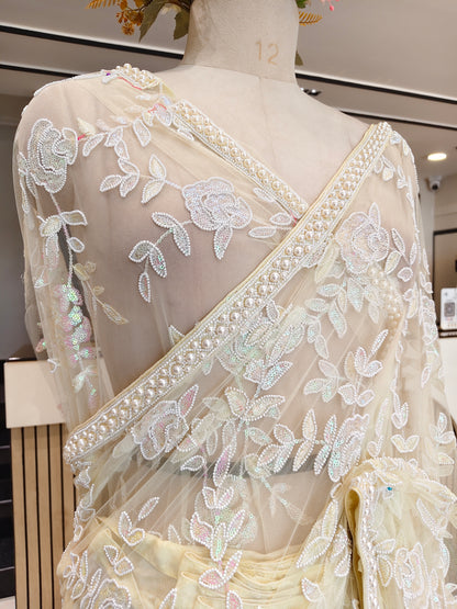Lemon Net Saree