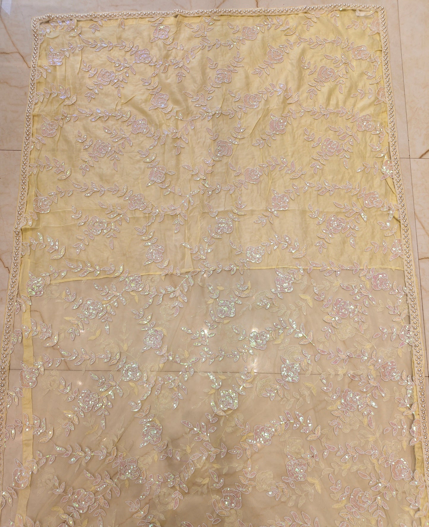 Lemon Net Saree