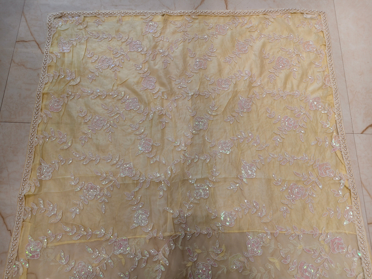 Lemon Net Saree
