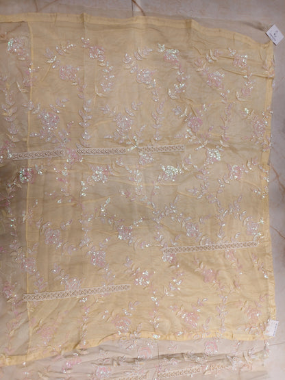 Lemon Net Saree