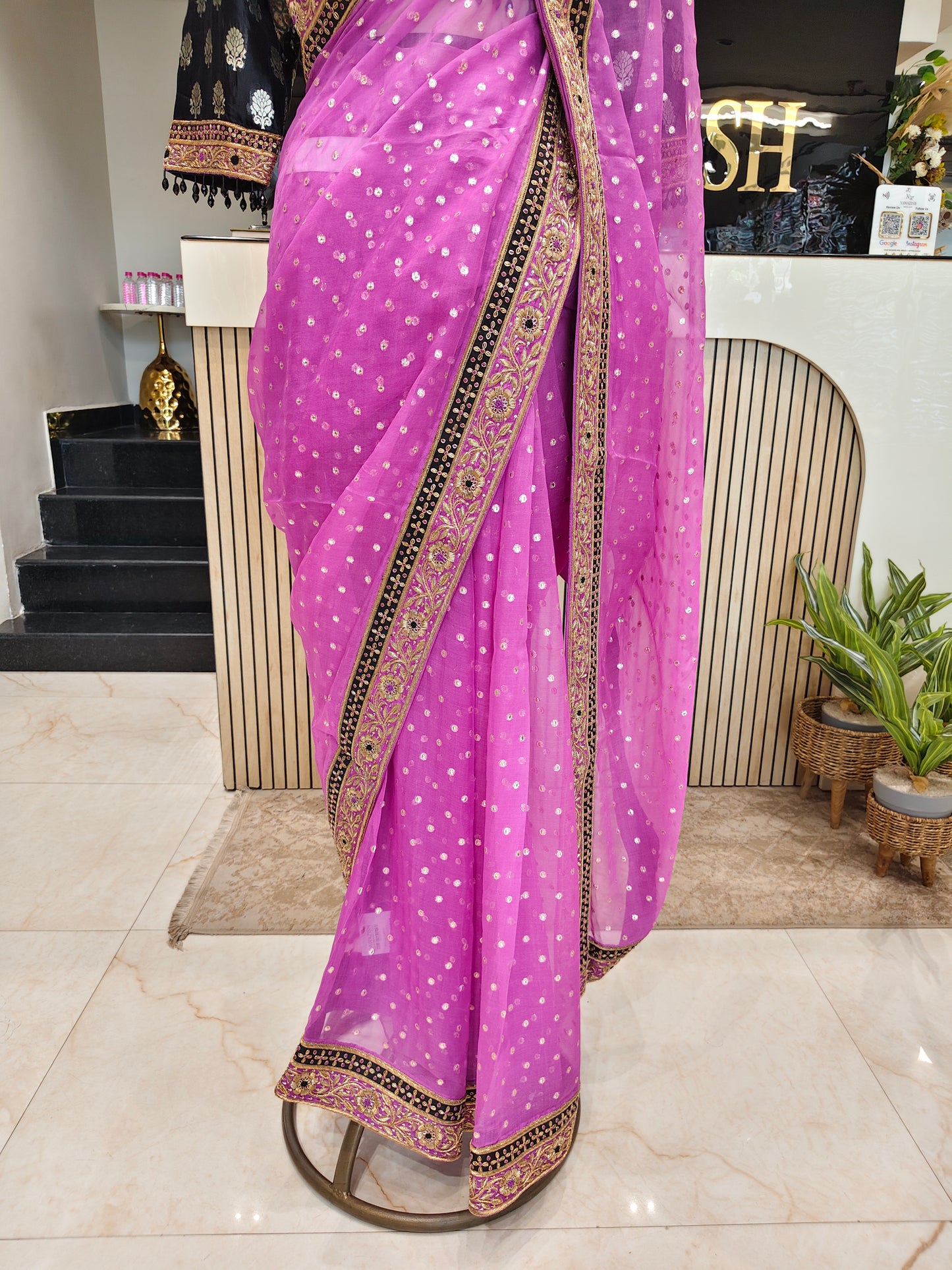 Purple Organza Saree