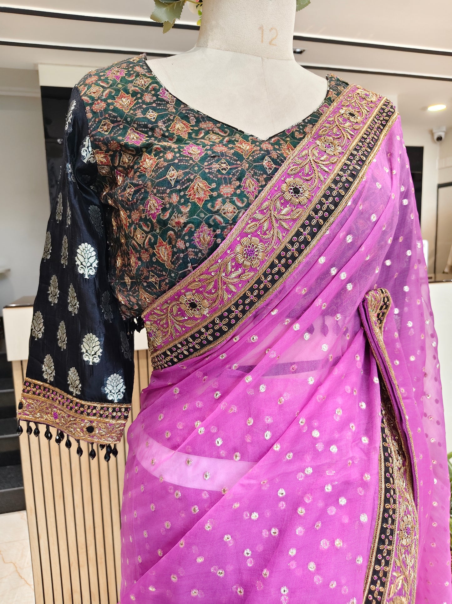 Purple Organza Saree