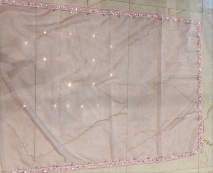 Baby Pink Organza Saree