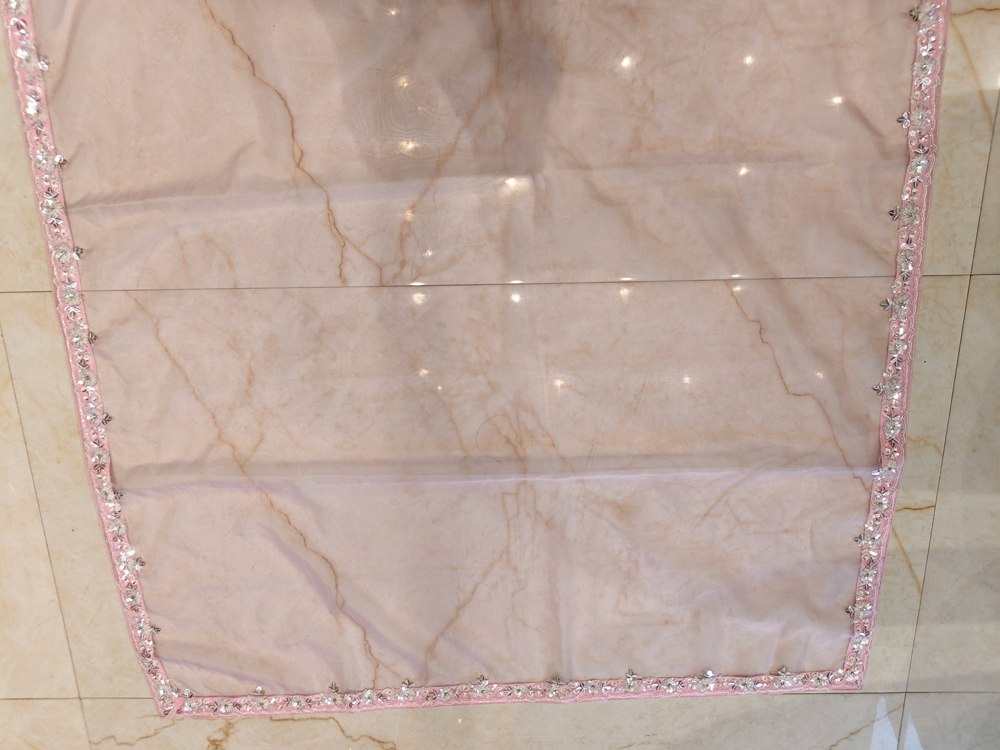 Baby Pink Organza Saree