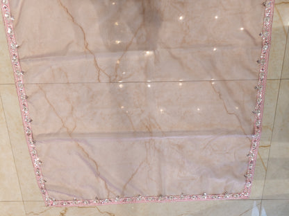 Baby Pink Organza Saree