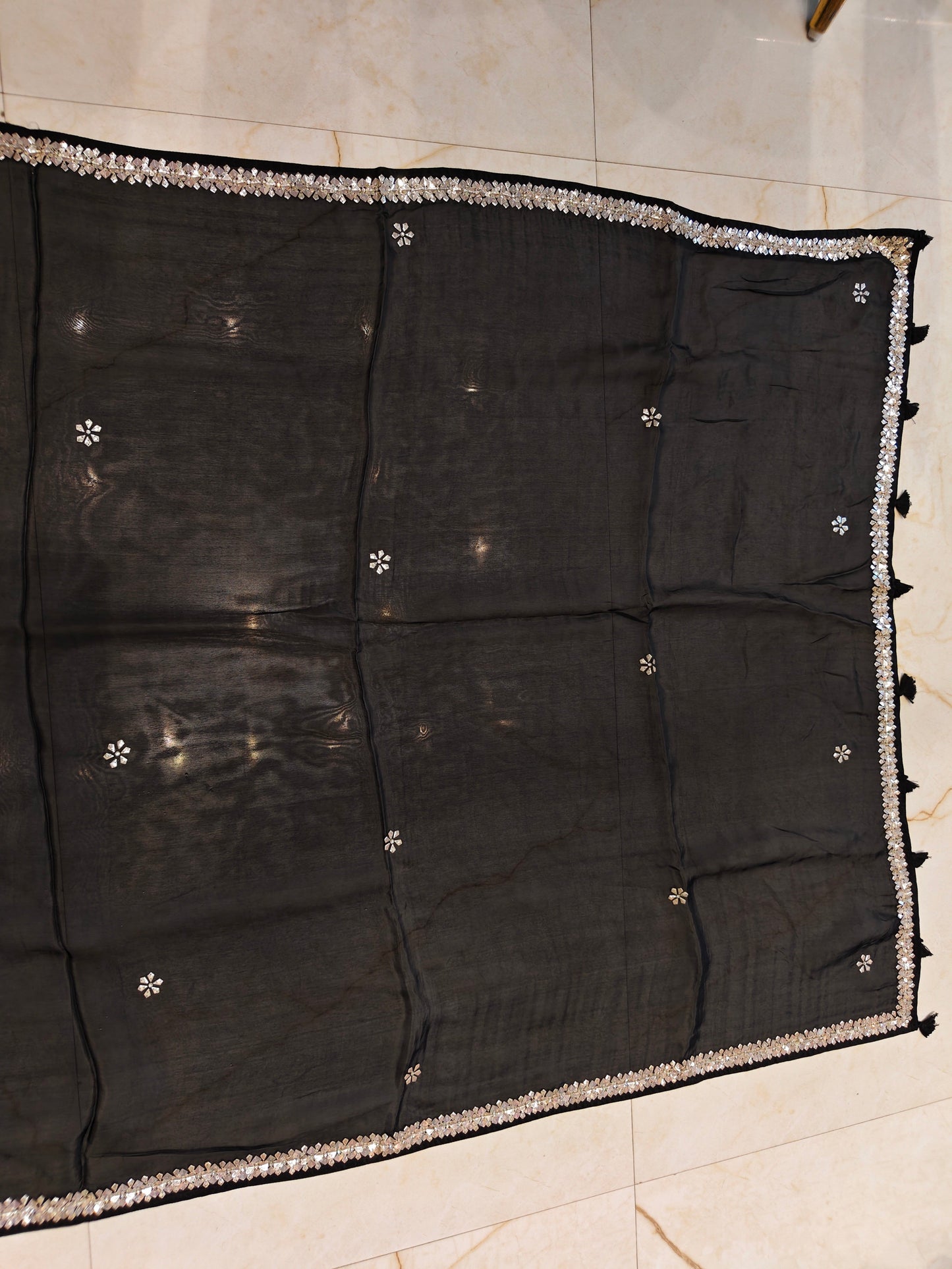 Black Crepe Saree