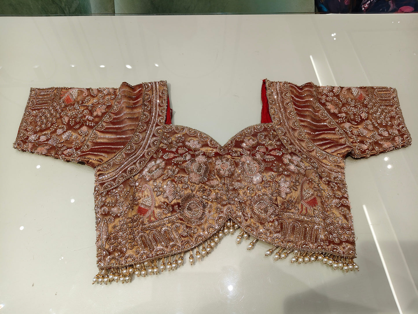 Rust Khaddi Georgette Saree
