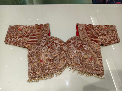 Rust Khaddi Georgette Saree