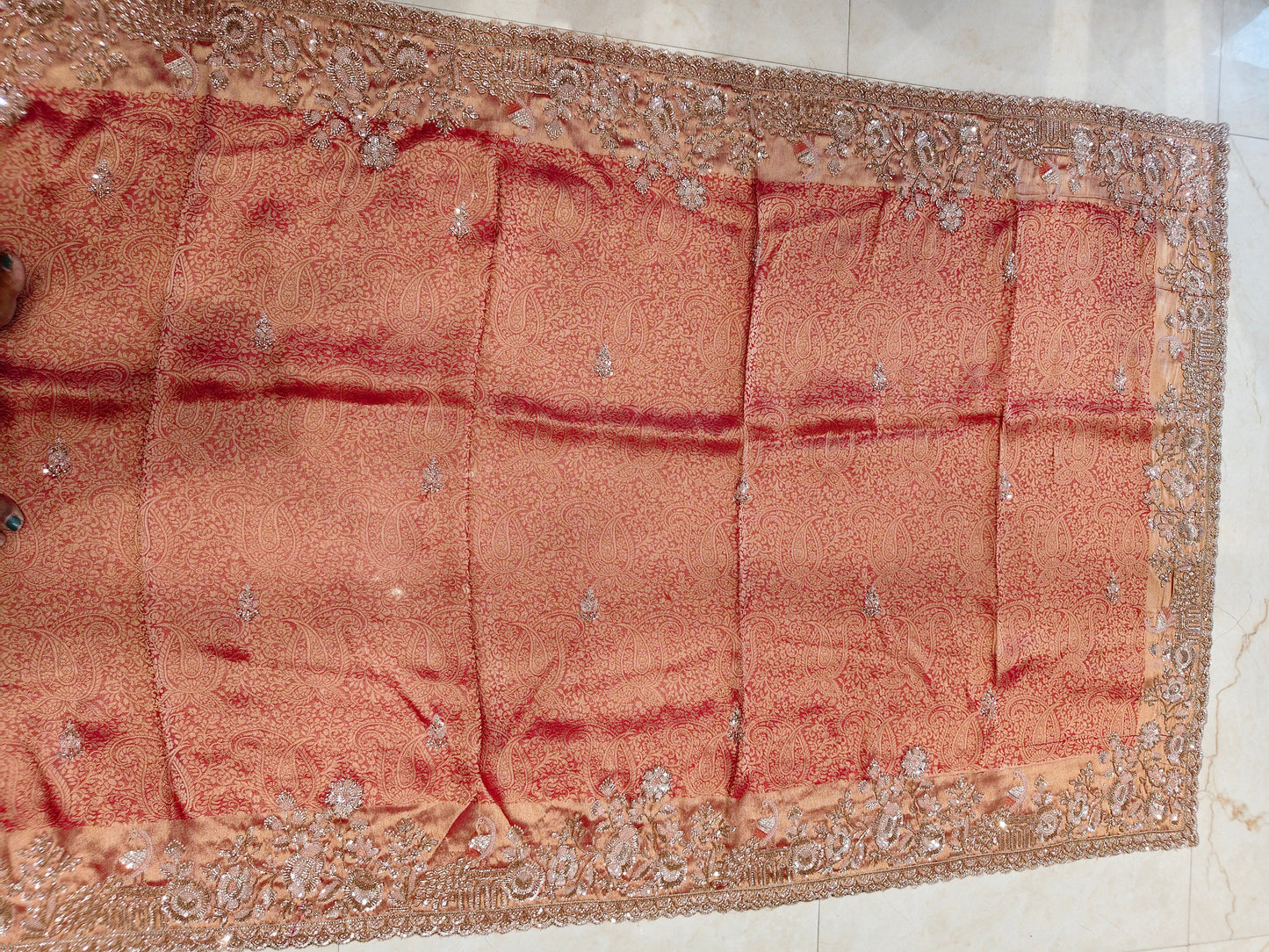 Red Khaddi Georgette Saree