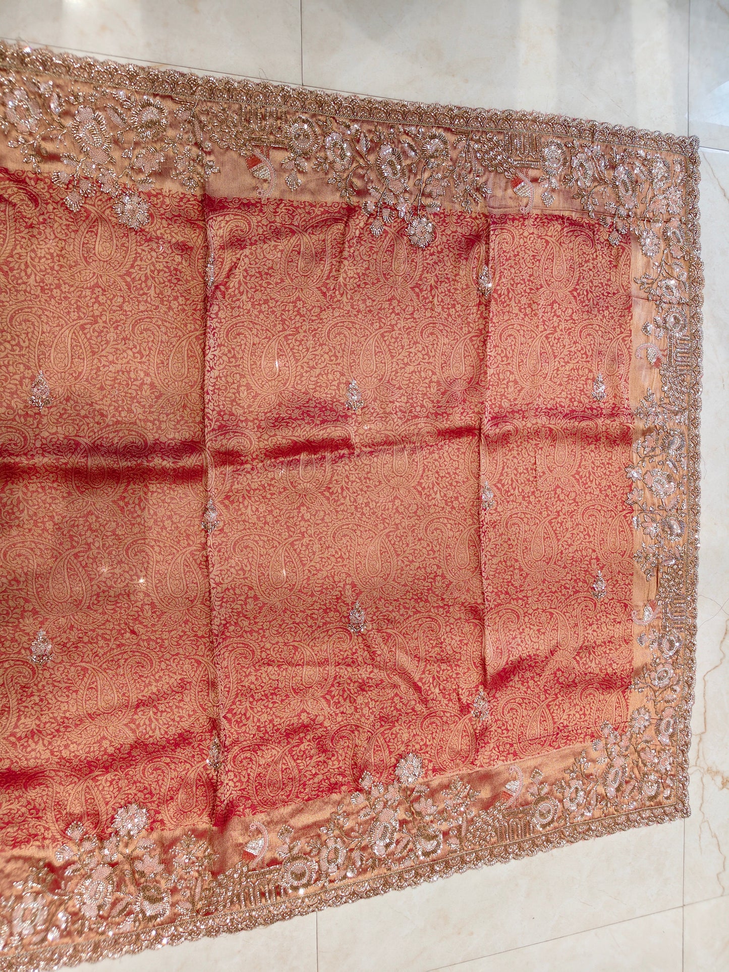 Red Khaddi Georgette Saree