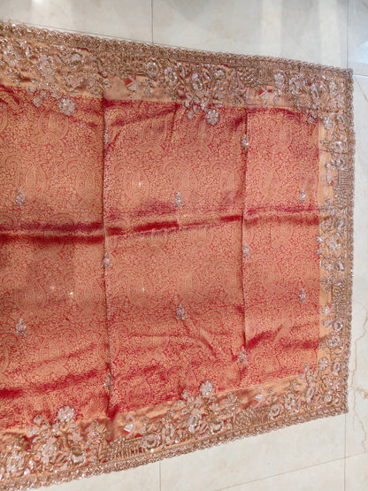 Red Khaddi Georgette Saree