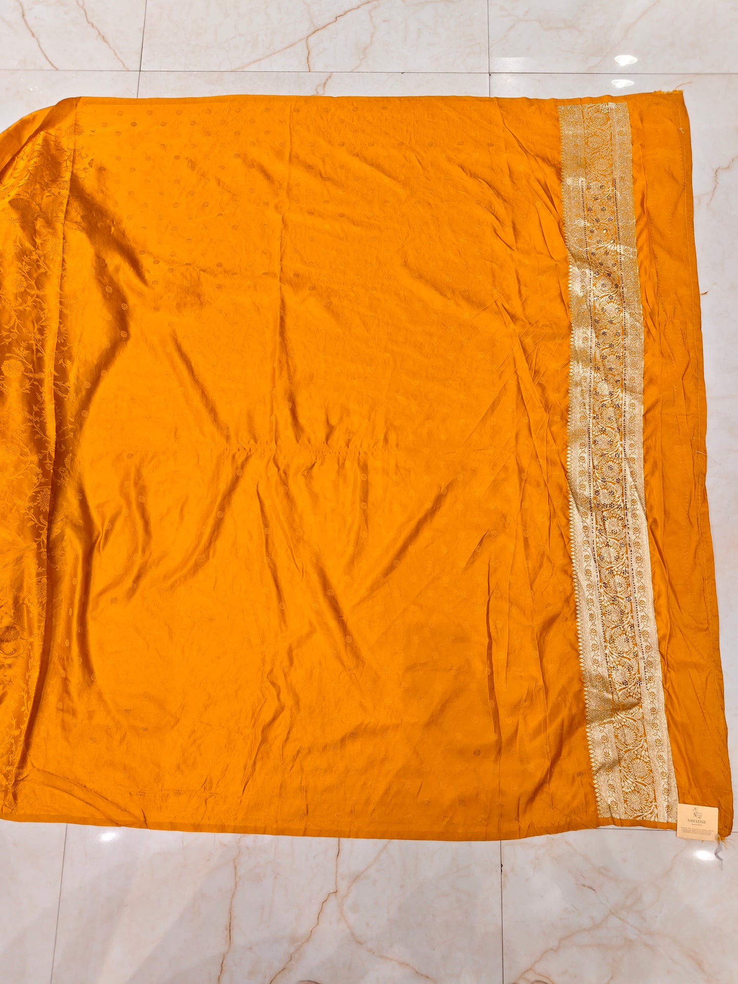Mustard Banarasi Silk Saree
