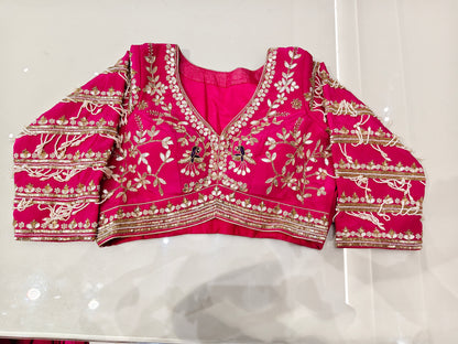 Rani Pink Crepe Saree
