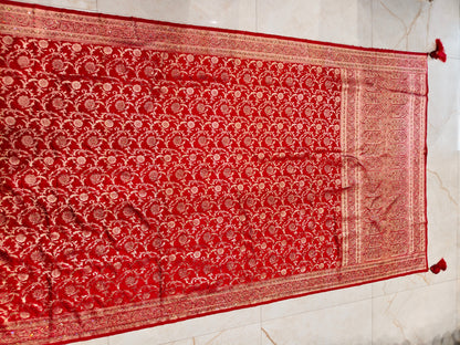 Red Khaddi Georgette Saree