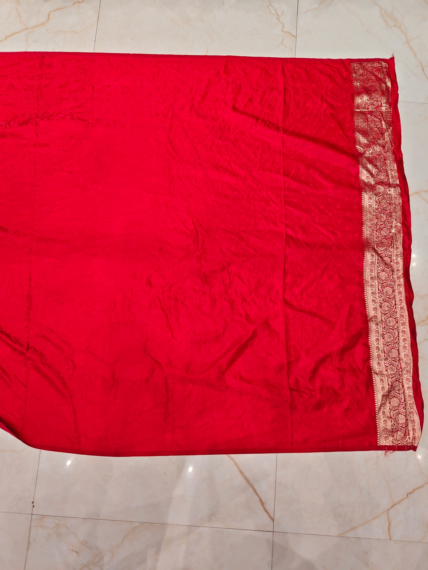 Red Khaddi Georgette Saree