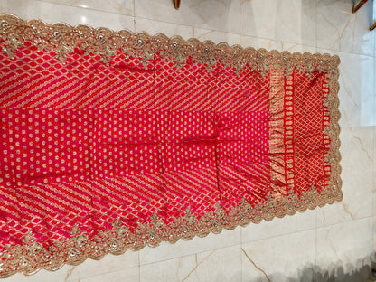 Red Khaddi Georgette Saree