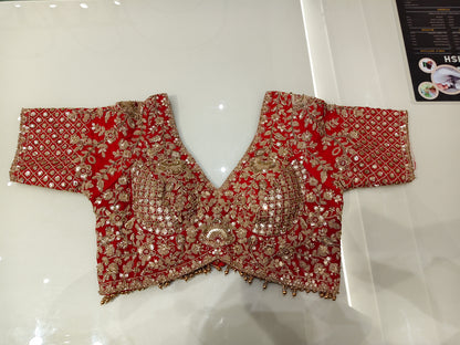 Red Khaddi Georgette Saree