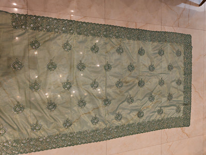 Green Net Saree