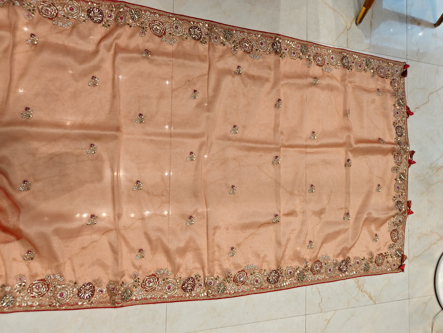 Rust Tissue Saree
