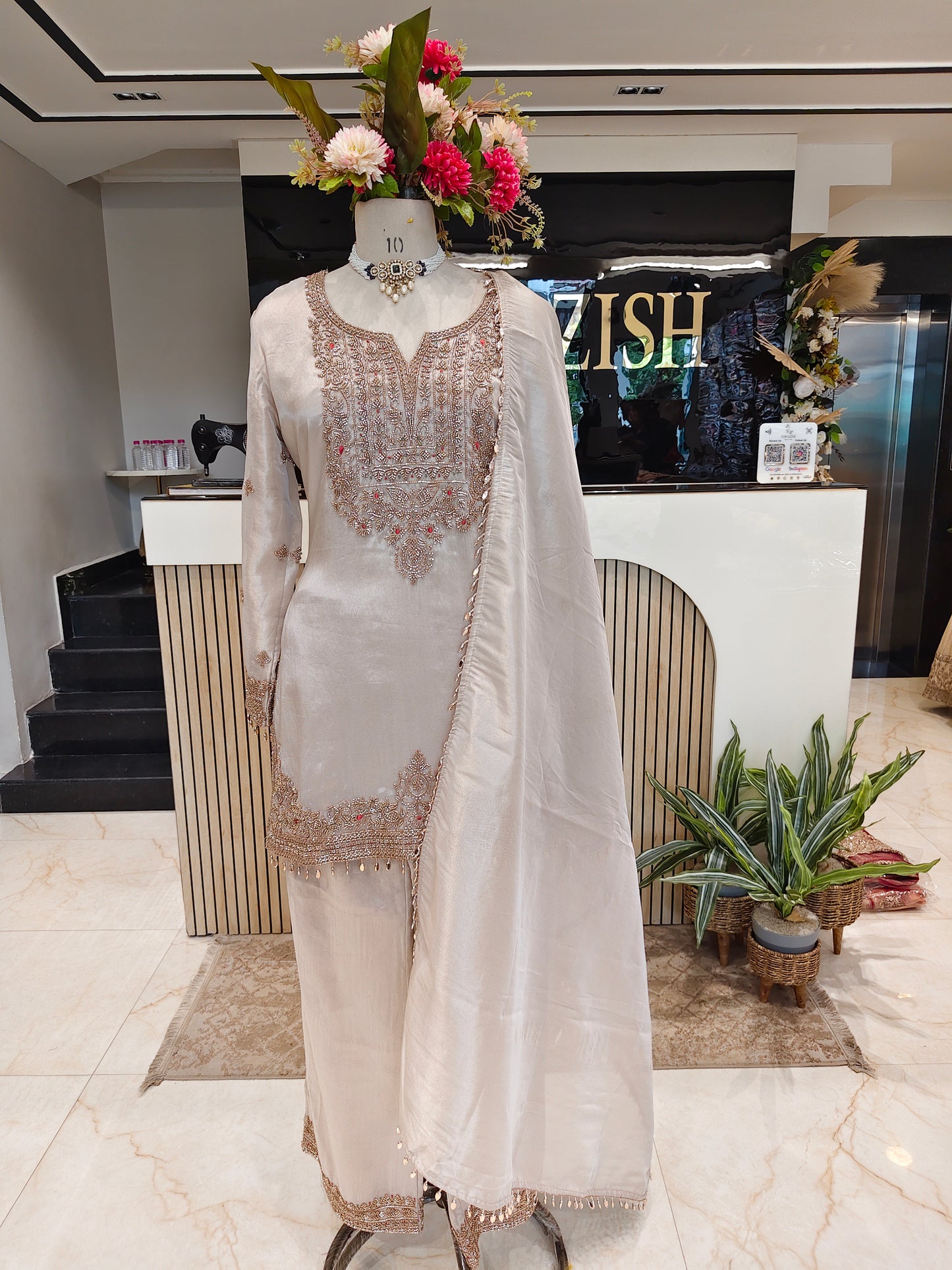 Golden Tissue Farshi Salwar Set