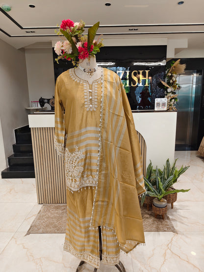 Golden Tissue Farshi Salwar Kurta Set