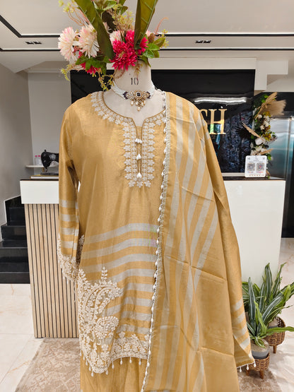 Golden Tissue Farshi Salwar Kurta Set