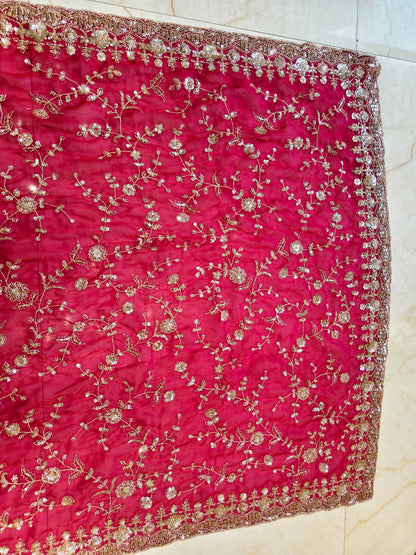 Cherry Red Jimmy Choo Saree