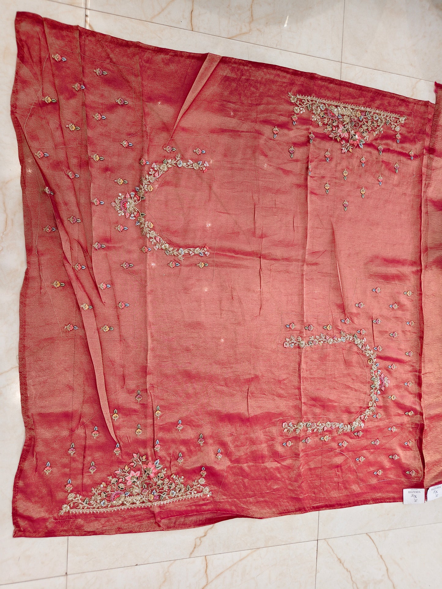 Rust Crush Tissue Saree