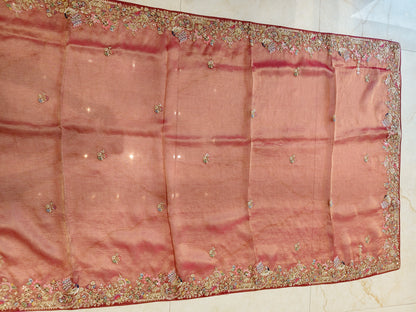 Rust Crush Tissue Saree